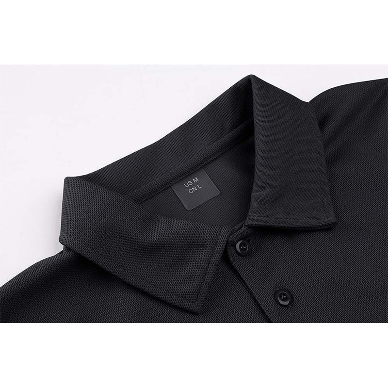 Men Black Sporty Short Sleeve Polo Shirt