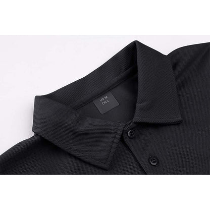 Men Black Sporty Short Sleeve Polo Shirt