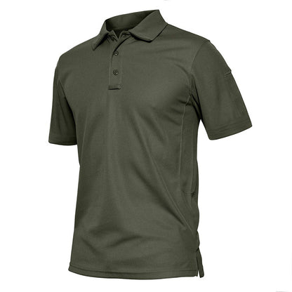 Men Black Sporty Short Sleeve Polo Shirt