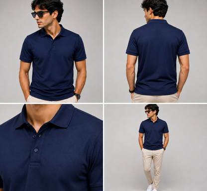 Men's Stylish Black Polo Shirt – Elevate Your Comfort and Fashion