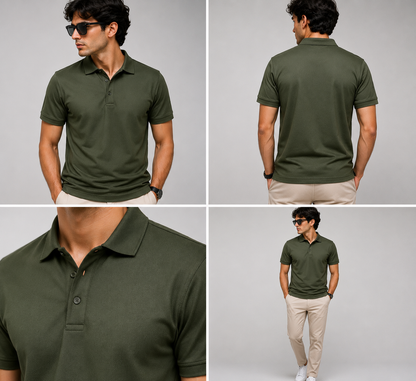 Men's Stylish Black Polo Shirt – Elevate Your Comfort and Fashion