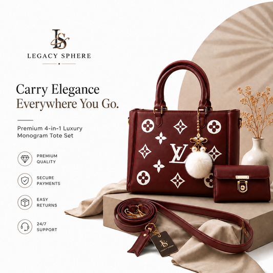 Luxury Monogram Handbag Set: Elevate Your Style with This 3-Piece Combo