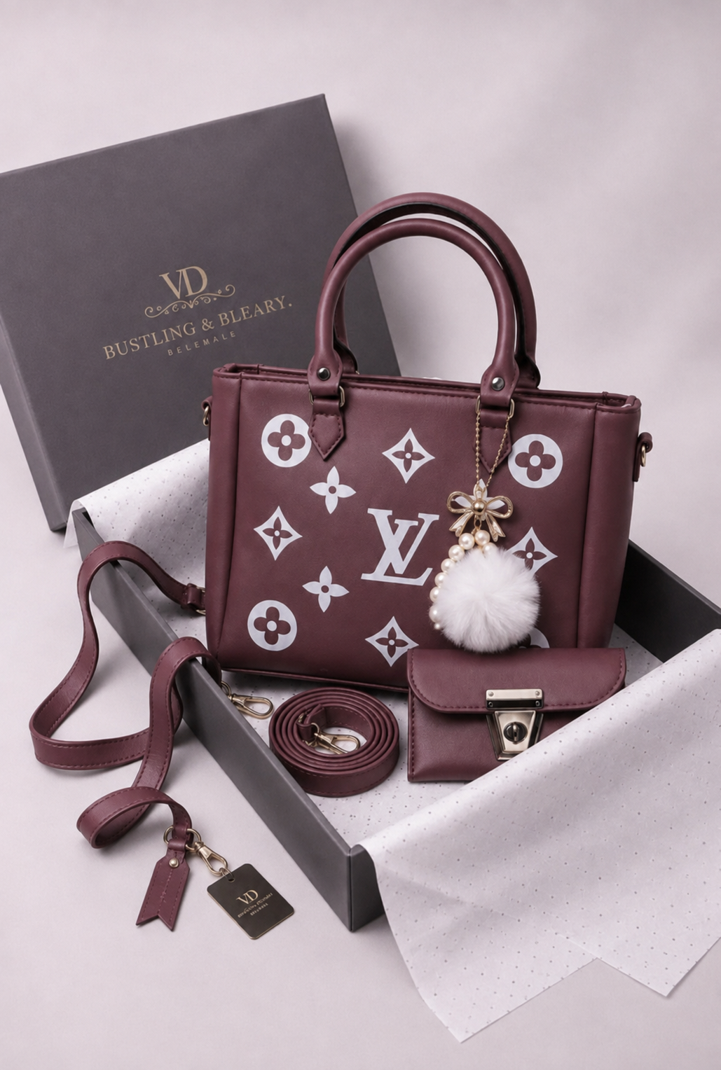Luxury Monogram Handbag Set: Elevate Your Style with This 3-Piece Combo