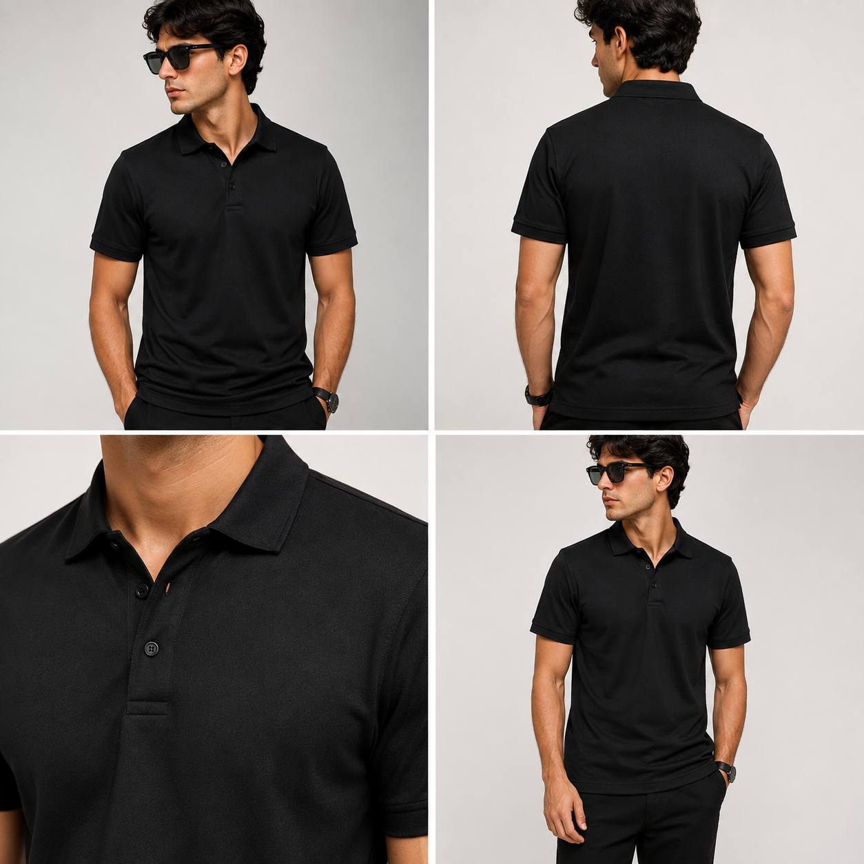 Men's Stylish Black Polo Shirt – Elevate Your Comfort and Fashion